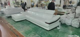 【大厂仿真皮沙发】实木框架，高回弹海绵45密度。全新包装，质量非常好，3.6米右贵妃 - 云浮28生活网 yf.28life.com